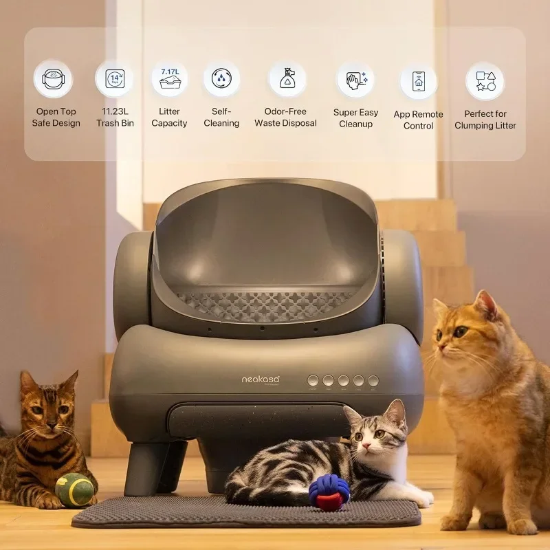 Large Low noise Odor Eliminator App Control Intelligent Electric Self Cleaning Smart Automatic Cat Litter Box