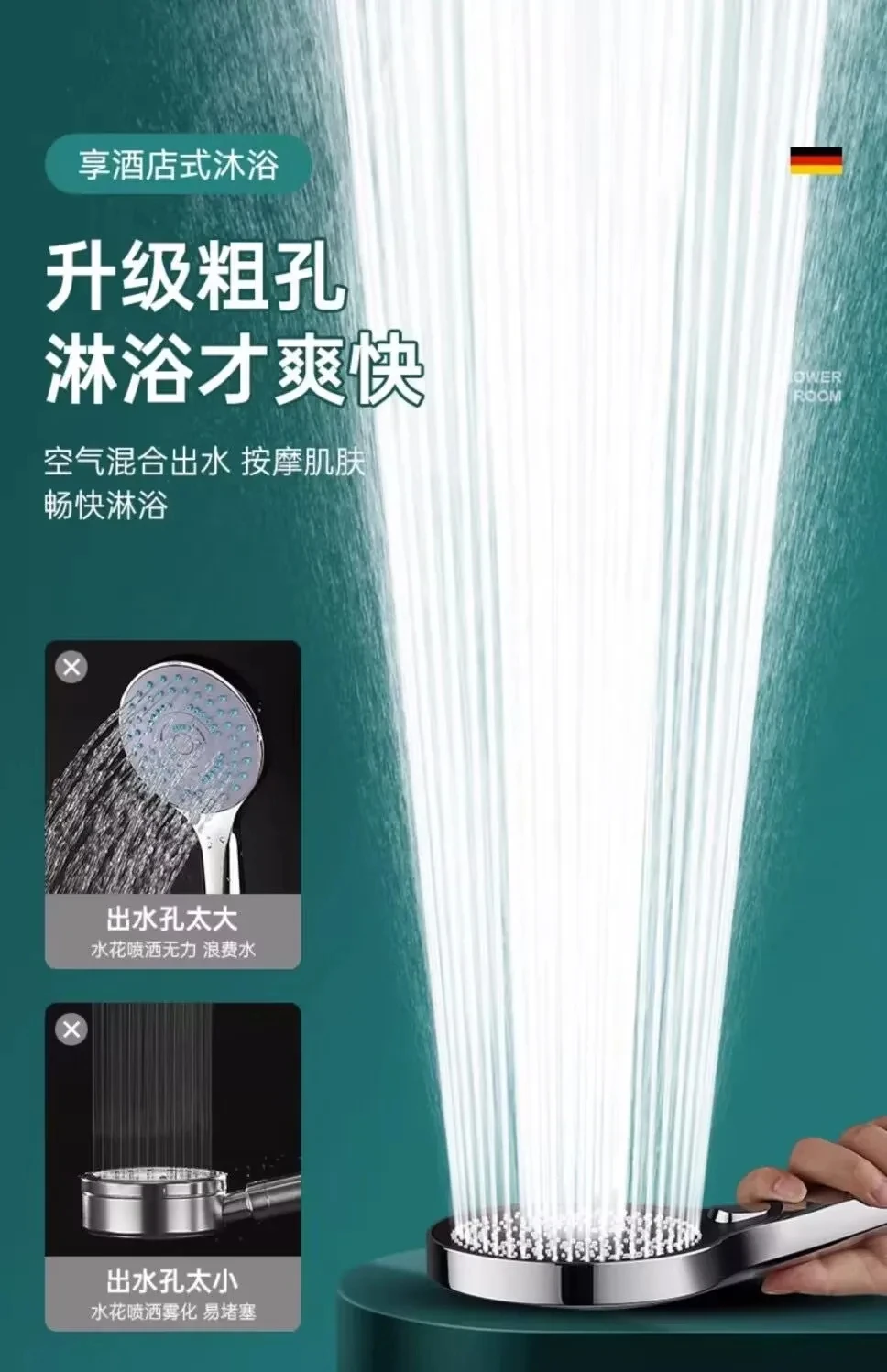 Large Panel 3 Modes Shower Head High Pressure Water Massage Shower Head With Filter Element Bathroom Accessories Large Panel 3 Modes Shower Head High Pressure Water Massage Shower Head With Filter Element Bathroom Accessories