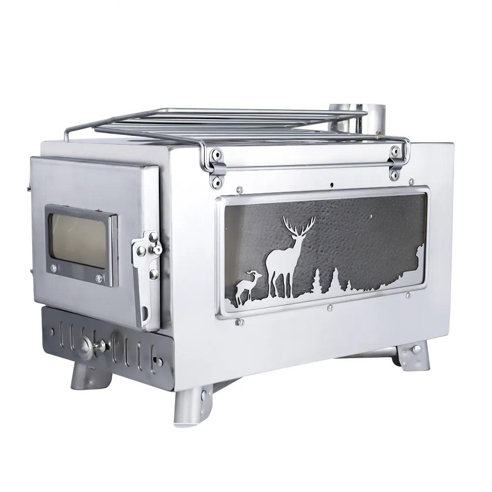 Large Portable Fire Wood Stove with Window Pipe, Tent Heater, Cot Camping, Ice-fishing Cooking, Outdoor BBQ Large Portable Fire Wood Stove with Window Pipe, Tent Heater, Cot Camping, Ice-fishing Cooking, Outdoor BBQ