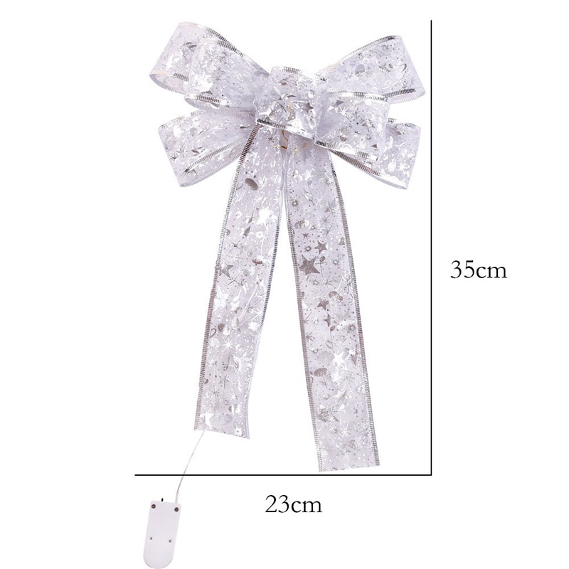 Large Printed Light Up Christmas Bow
