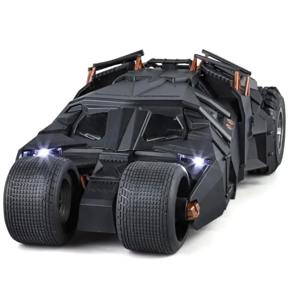 Large Scale 1:18 Batmobile Car Model Toy The Dark Knight Trilogy Sound Light Sliding Spray Alloy Vehicle Models