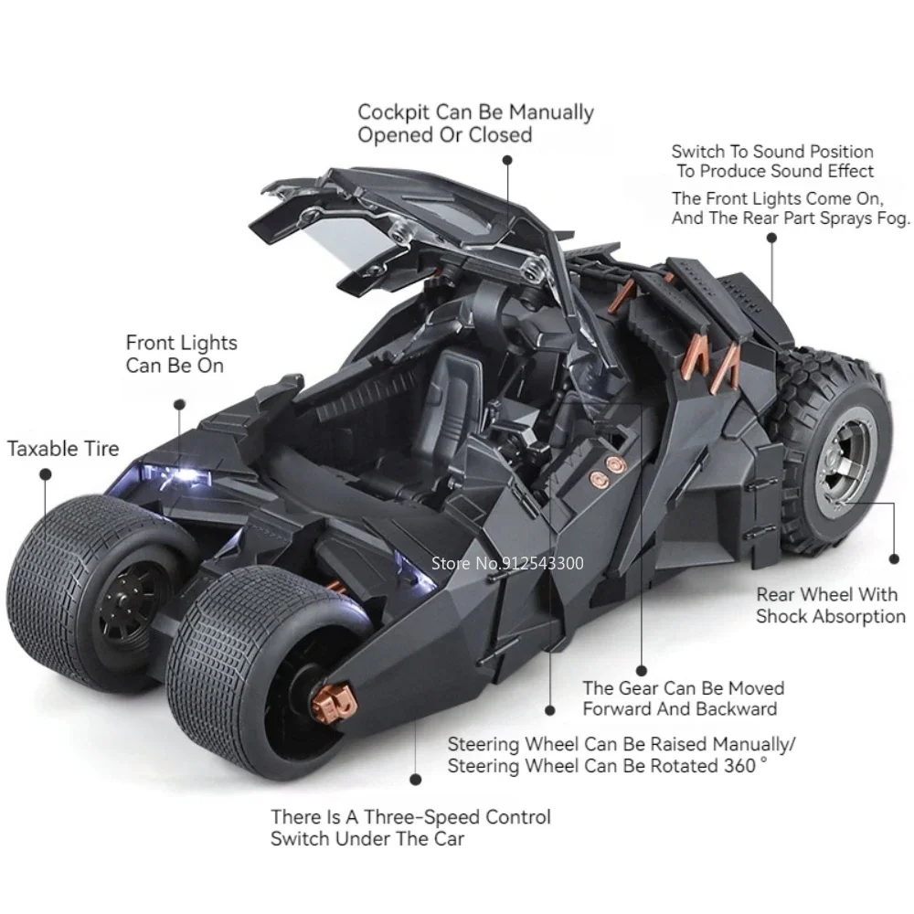 Large Scale 1:18 Batmobile Car Model Toy The Dark Knight Trilogy Sound Light Sliding Spray Alloy Vehicle Models Large Scale 1:18 Batmobile Car Model Toy The Dark Knight Trilogy Sound Light Sliding Spray Alloy Vehicle Models