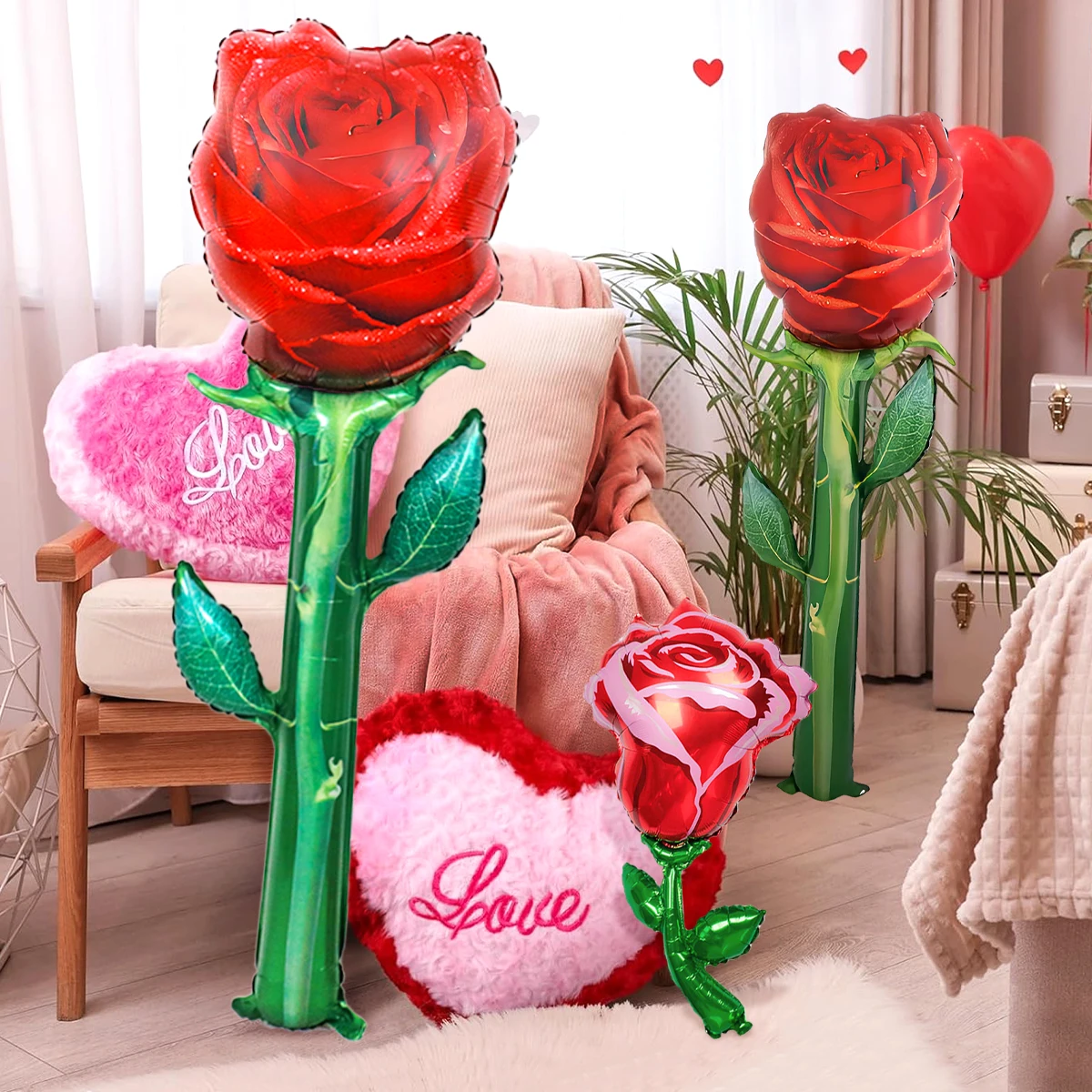 Large Simulation Red Rose Aluminum Film Balloon Mother's Day Wedding Proposal Girl Gift Anniversary Birthday Party