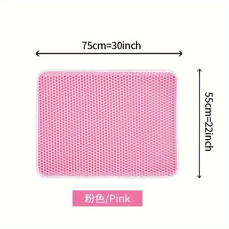 Large Size Cat Litter Mat-Advanced Honeycomb Double Layer Design,Urine Waterproof,Easy Cleaning,Scatter Control,Stay