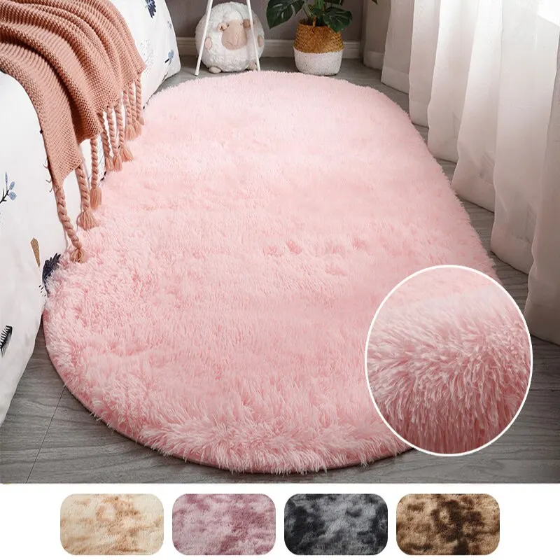 Large Size Oval Plush Rug Fluffy Home Decor Bedside Thick Tie Dye Rug Living Room Bedroom Rug Large Size Oval Plush Rug Fluffy Home Decor Bedside Thick Tie Dye Rug Living Room Bedroom Rug