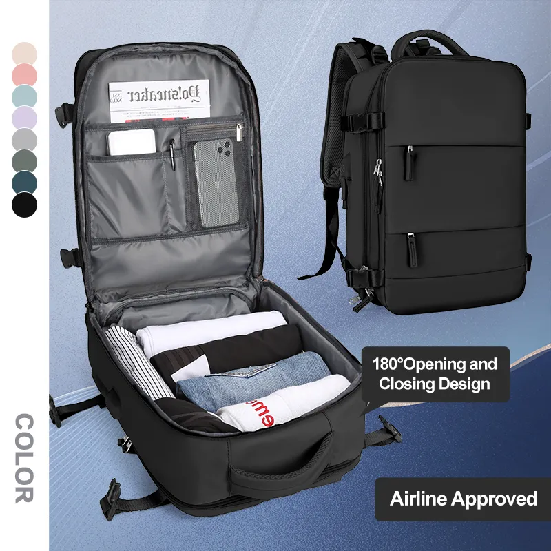 Large Travel Backpack Airline Flight Approved Waterproof Laptop Backpack Anti Theft Carry on Backpack Hiking Backpack