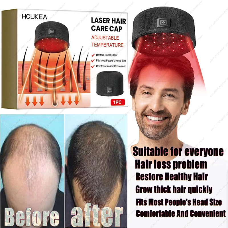 Laser Hair Cap Repairs Frizzy Hair, Thickens Hairline, Solidifies Head Massage, Cares for Damaged Hair, Heat Cap