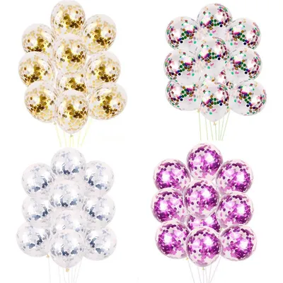 Latex Confetti Filled Balloons (10pcs)