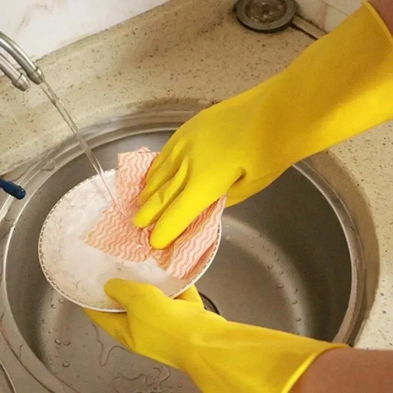 Latex Dishwashing Gloves Waterproof Household Kitchen Washing Bowl Washing Clothes Vegetable Cleaning Household Latex Dishwashing Gloves Waterproof Household Kitchen Washing Bowl Washing Clothes Vegetable Cleaning Household