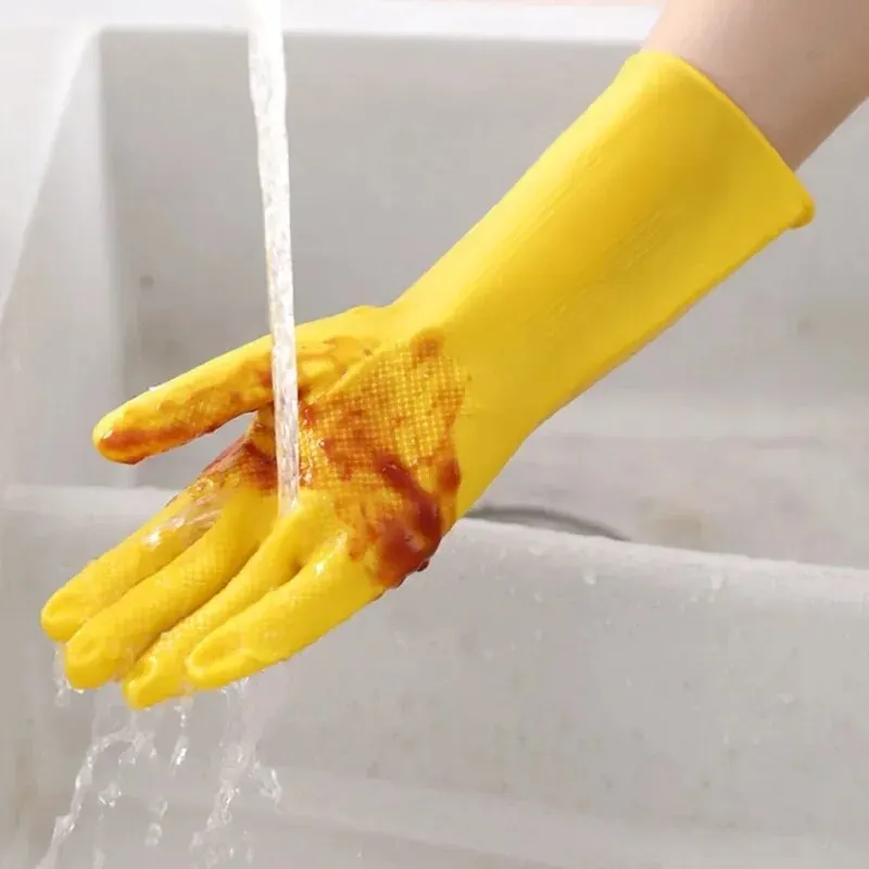 Latex Dishwashing Gloves Waterproof Household Kitchen Washing Bowl Washing Clothes Vegetable Cleaning Household Latex Dishwashing Gloves Waterproof Household Kitchen Washing Bowl Washing Clothes Vegetable Cleaning Household