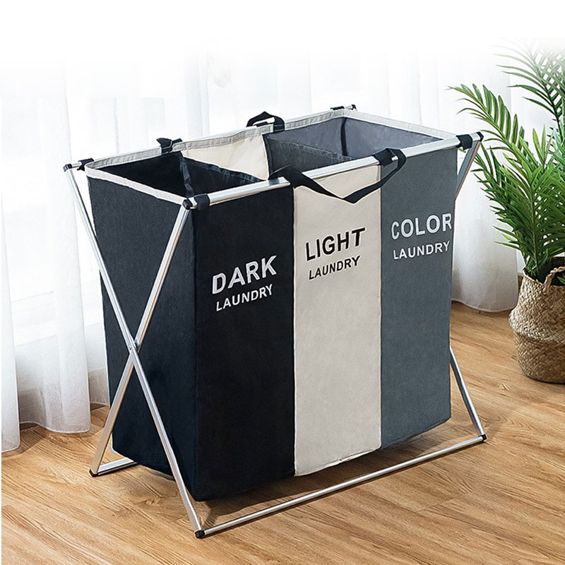 Laundry Basket Sorter Three-Tone Segregation Laundry Basket Sorter Three-Tone Segregation