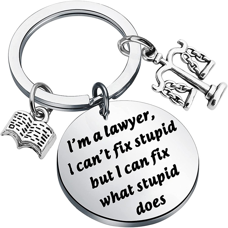 Lawyer Keychain with Funny Quote