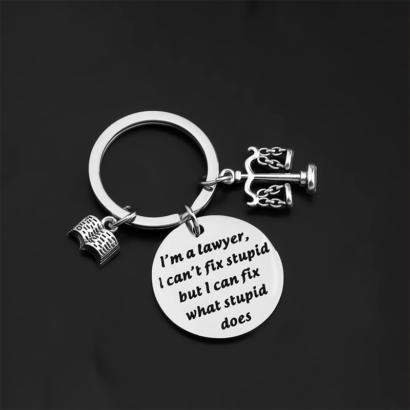 Lawyer Keychain with Funny Quote
