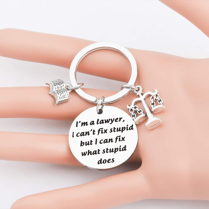 Lawyer Keychain with Funny Quote