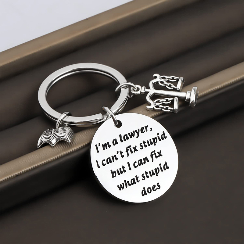 Lawyer Keychain with Funny Quote