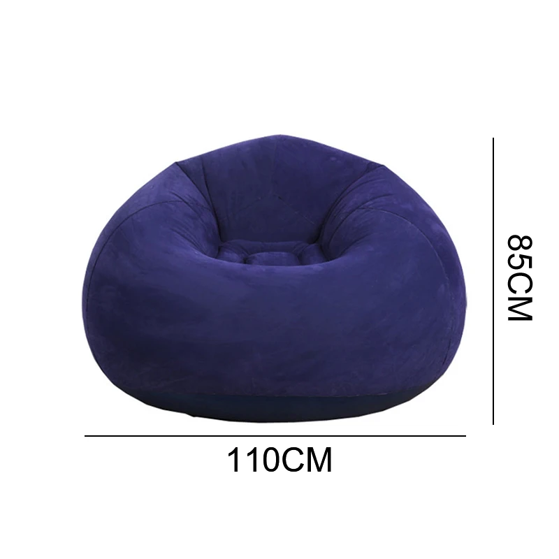 Lazy Inflatable Sofa Large Spherical Sofa Chairs Flocking PVC Lounge Bean Portable Lounger Seat Bag Home Living Room
