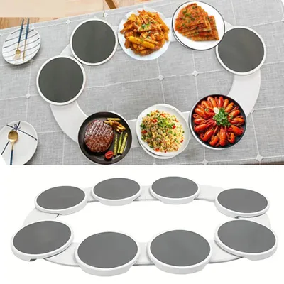Lazy Susan Rotating Serving Stand with 8 Trays – Non-Slip Dining Table Organizer