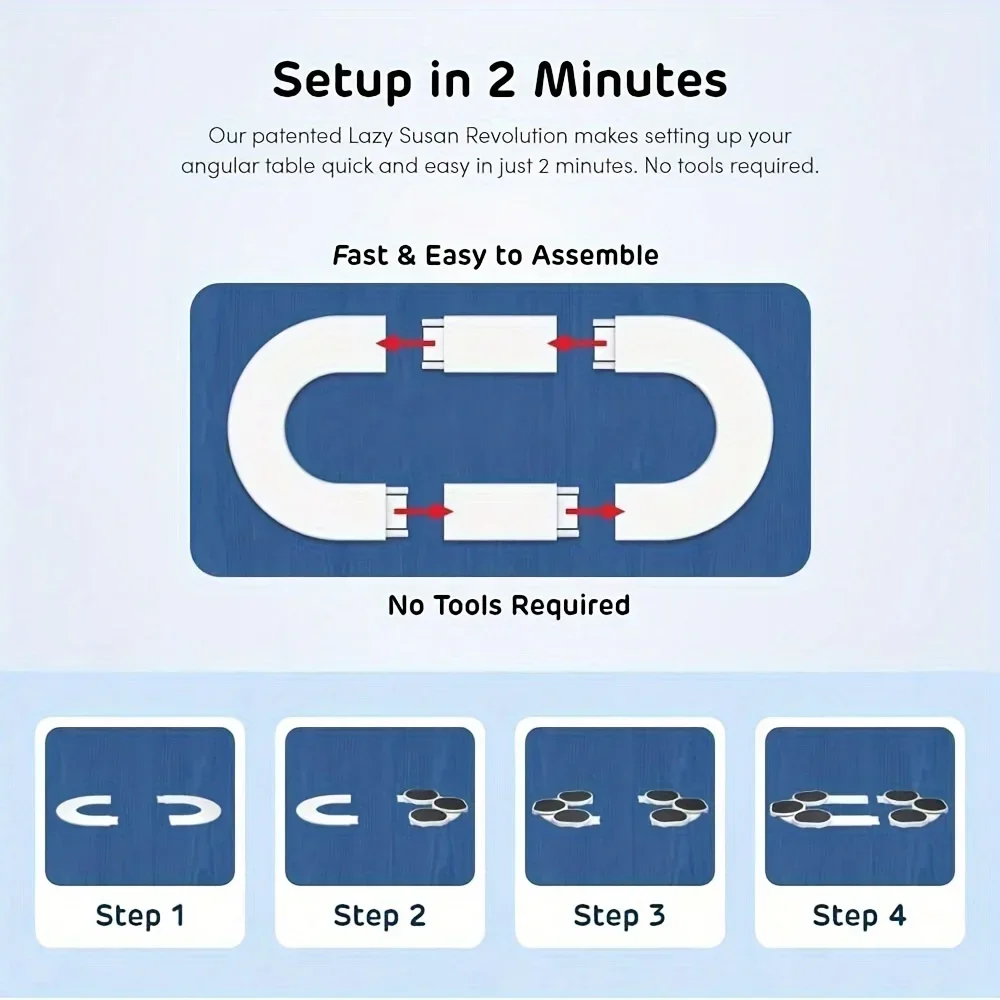 Lazy Susan Turntable Expandable for Rectangular and Oblong Tables Kitchen Dining Tables