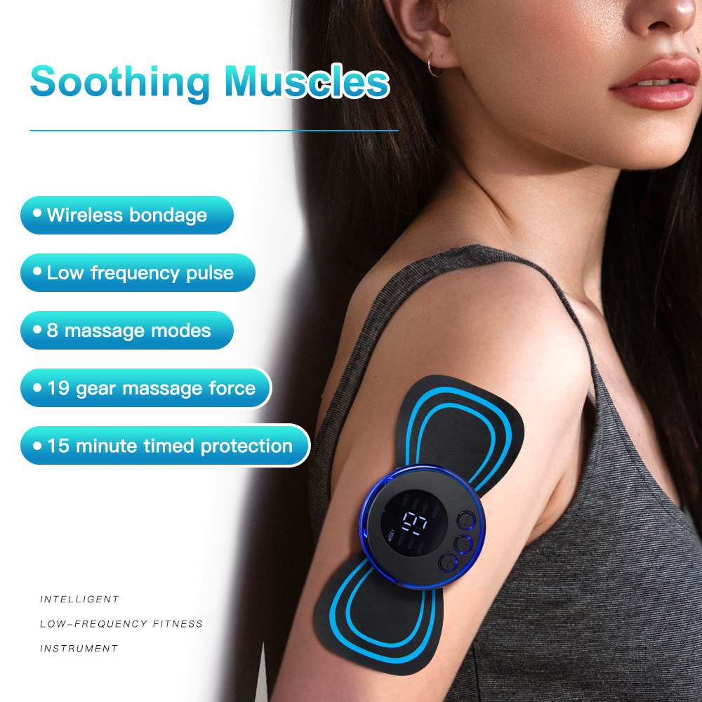 LCD Display Neck Massage Electric Massager Cervical Neck Back Patch 8 Mode Pulse Muscle Stimulator Portable With Remote