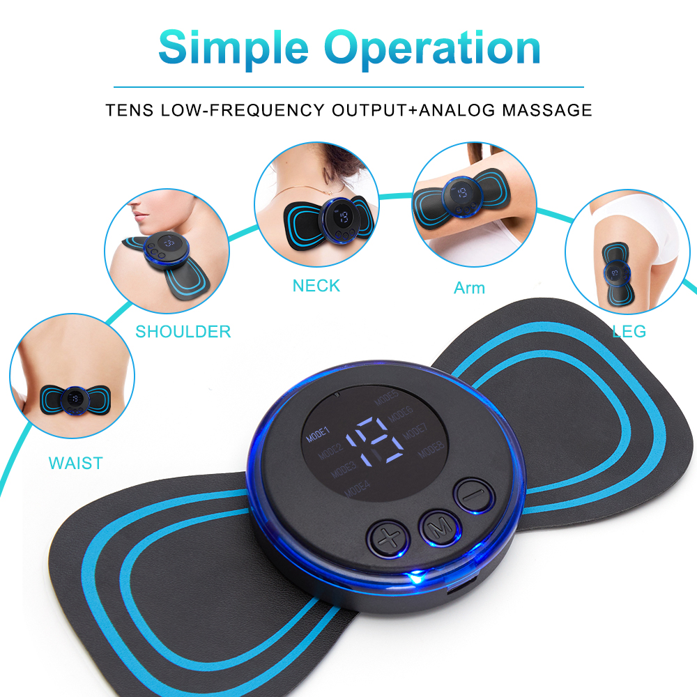 LCD Display Neck Massage Electric Massager Cervical Neck Back Patch 8 Mode Pulse Muscle Stimulator Portable With Remote