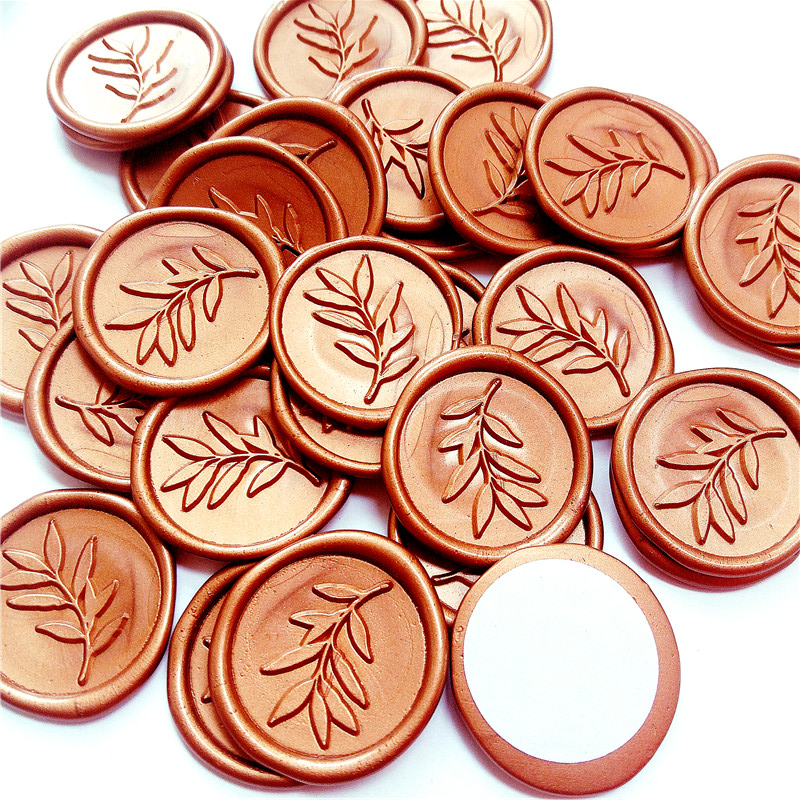 Leaf Design Wax Stamp Stickers (15 pcs)