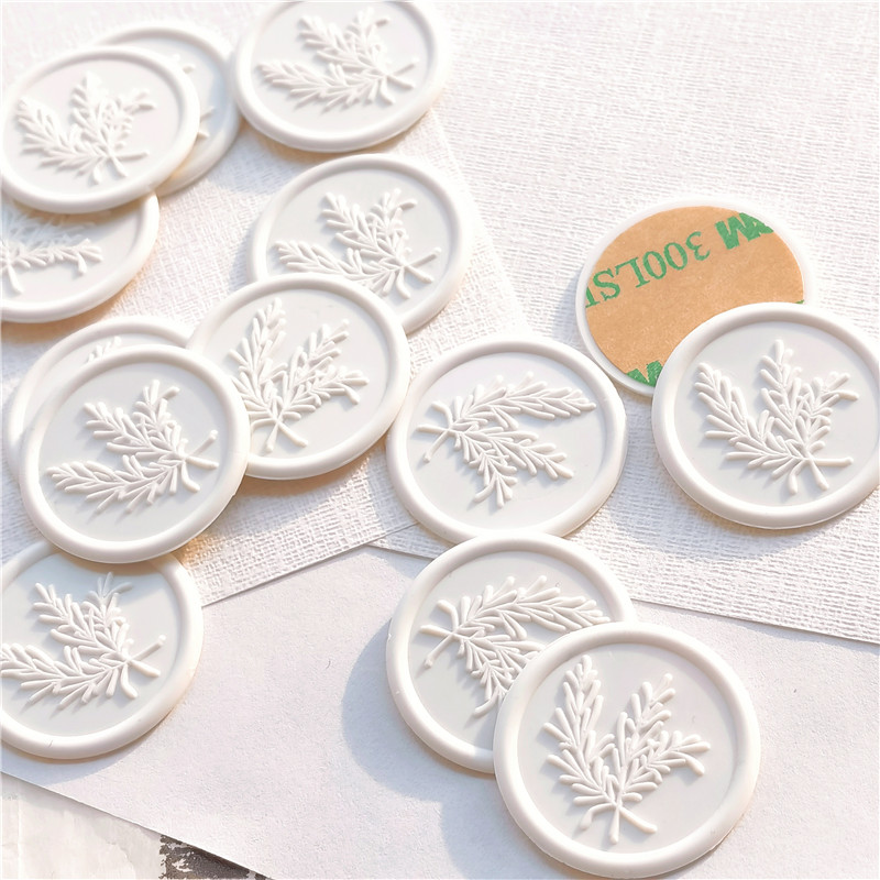 Leaf Design Wax Stamp Stickers (15 pcs)