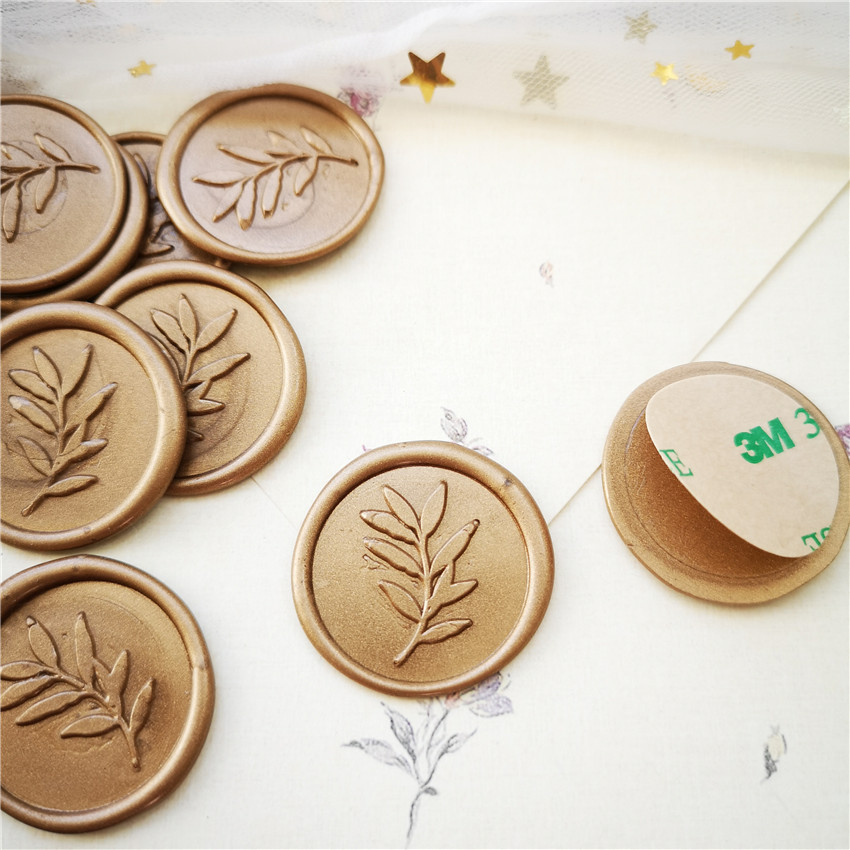 Leaf Design Wax Stamp Stickers (15 pcs)