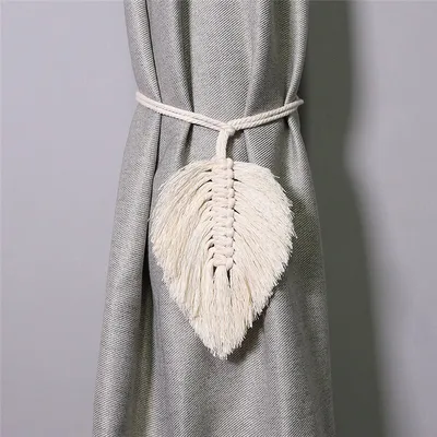 Leaf Macrame Curtain Tie Back Leaf Macrame Curtain Tie Back