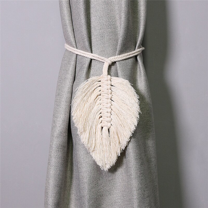 Leaf Macrame Curtain Tie Back Leaf Macrame Curtain Tie Back