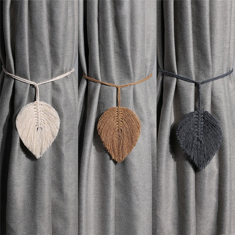 Leaf Macrame Curtain Tie Back Leaf Macrame Curtain Tie Back