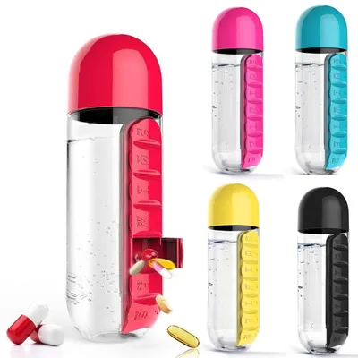Leakproof Pill Organizer Water Bottle
