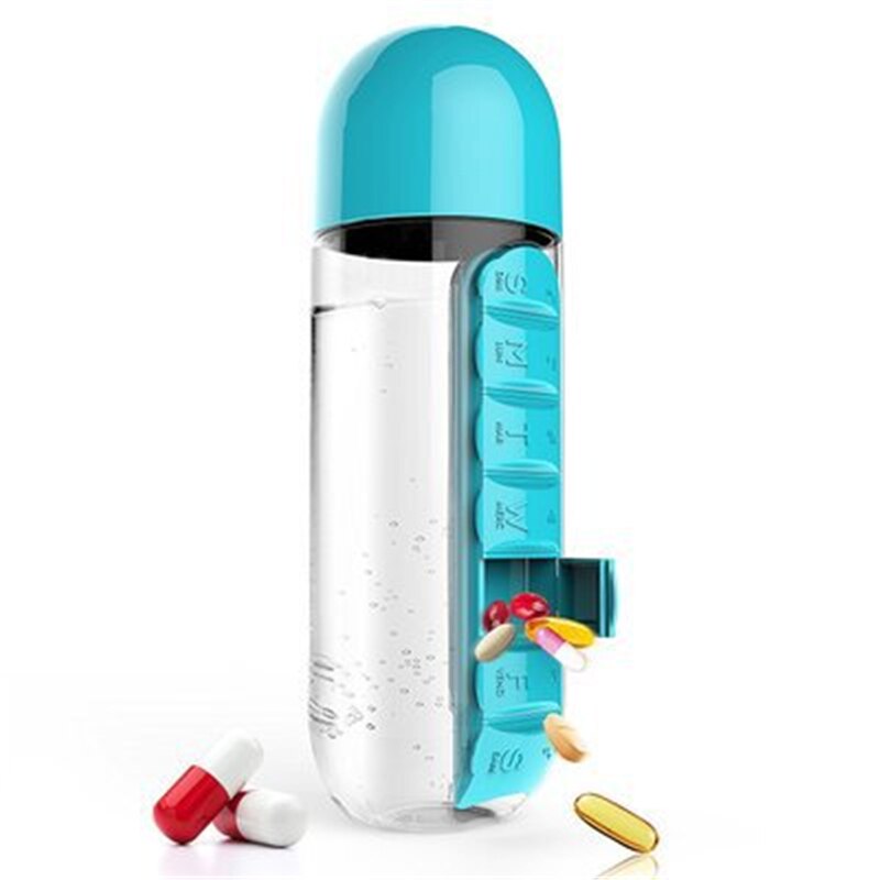 Leakproof Pill Organizer Water Bottle
