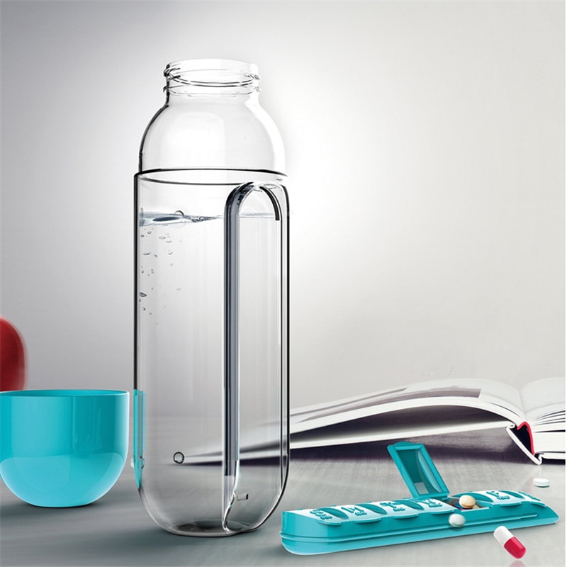 Leakproof Pill Organizer Water Bottle