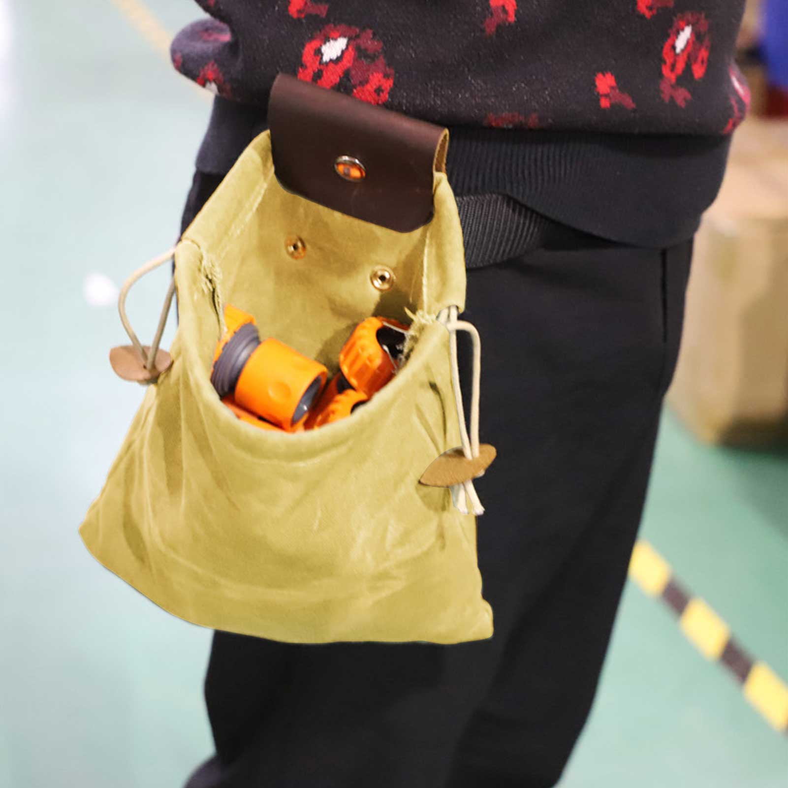 Leather and Canvas Foraging Bag