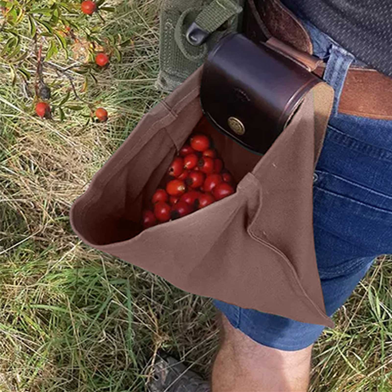 Leather and Canvas Foraging Bag