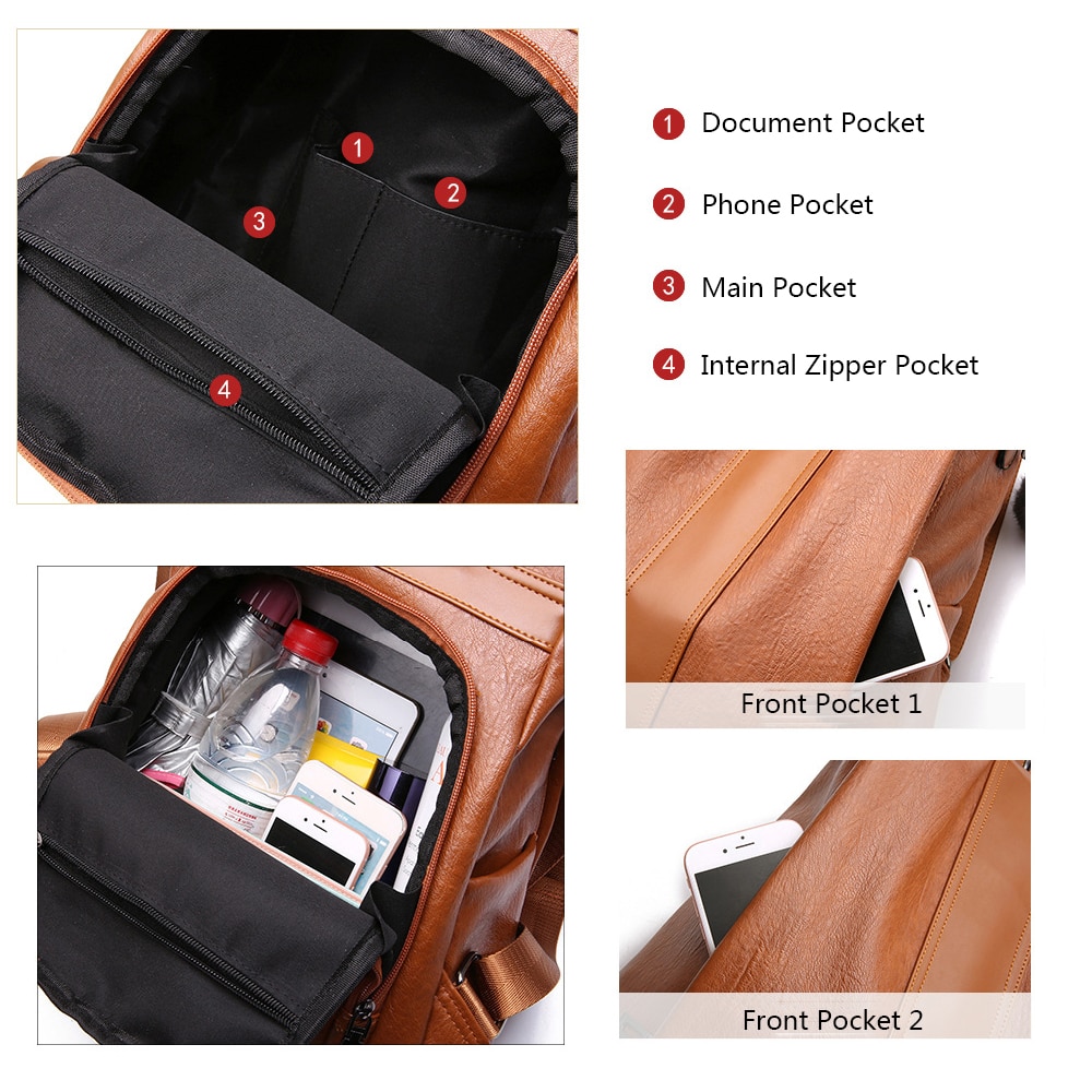 Leather Anti-theft Backpack Leather Anti-theft Backpack