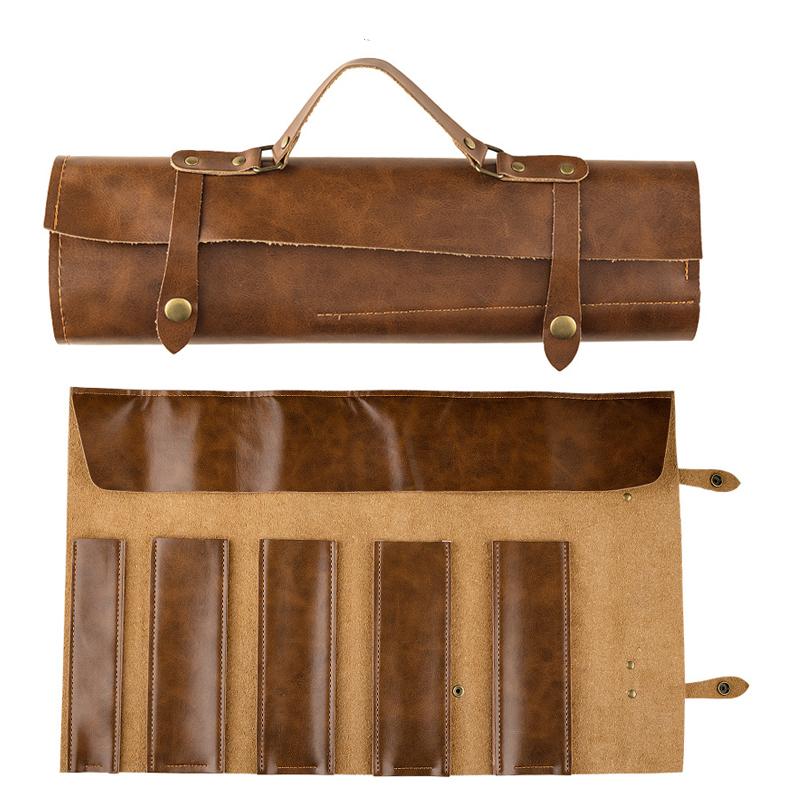 Leather Chef Knife Roll Storage Bag
