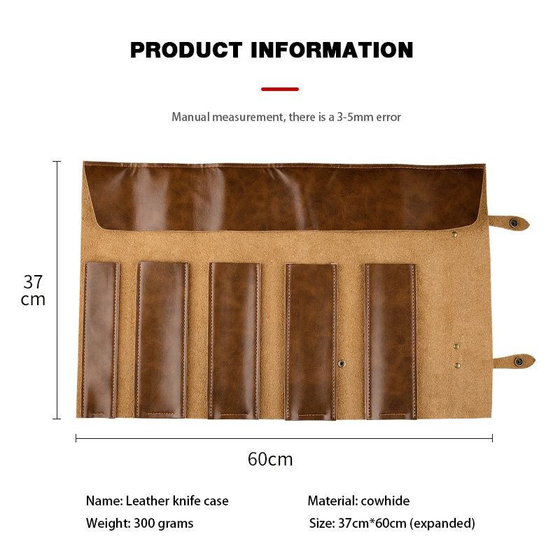 Leather Chef Knife Roll Storage Bag Leather Chef Knife Roll Storage Bag