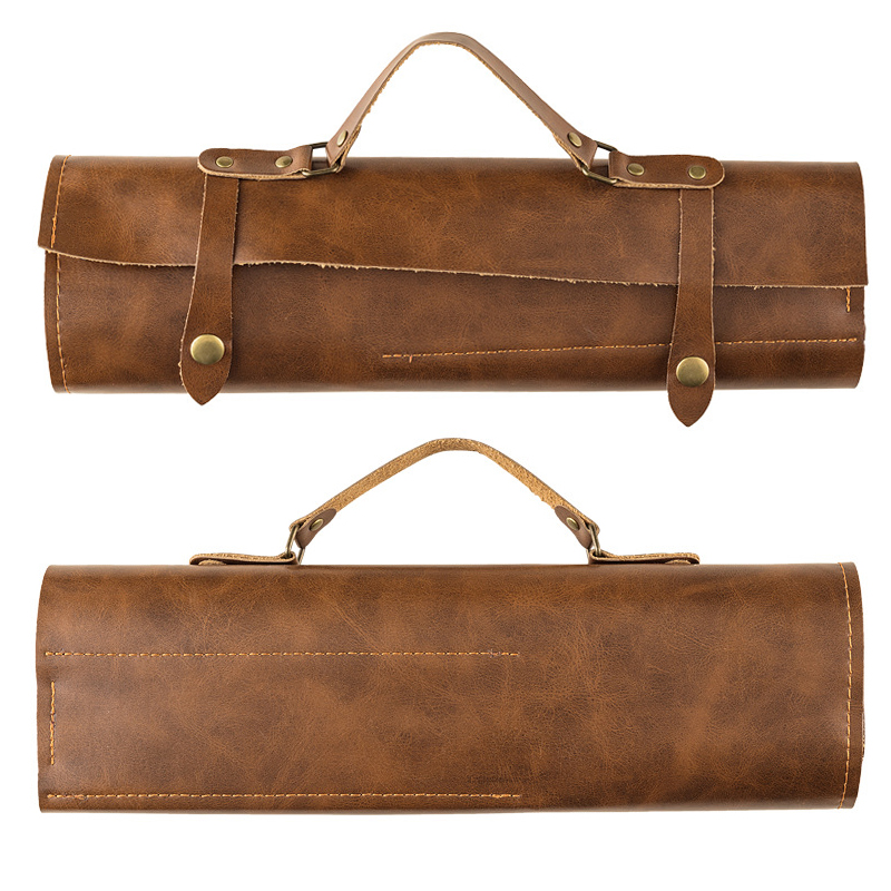 Leather Chef Knife Roll Storage Bag Leather Chef Knife Roll Storage Bag