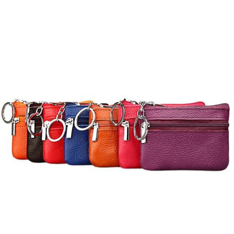 Leather Coin Purse Keyring Wallet Leather Coin Purse Keyring Wallet