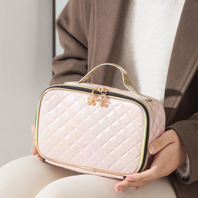 Leather Cosmetic Case Storage Organizer