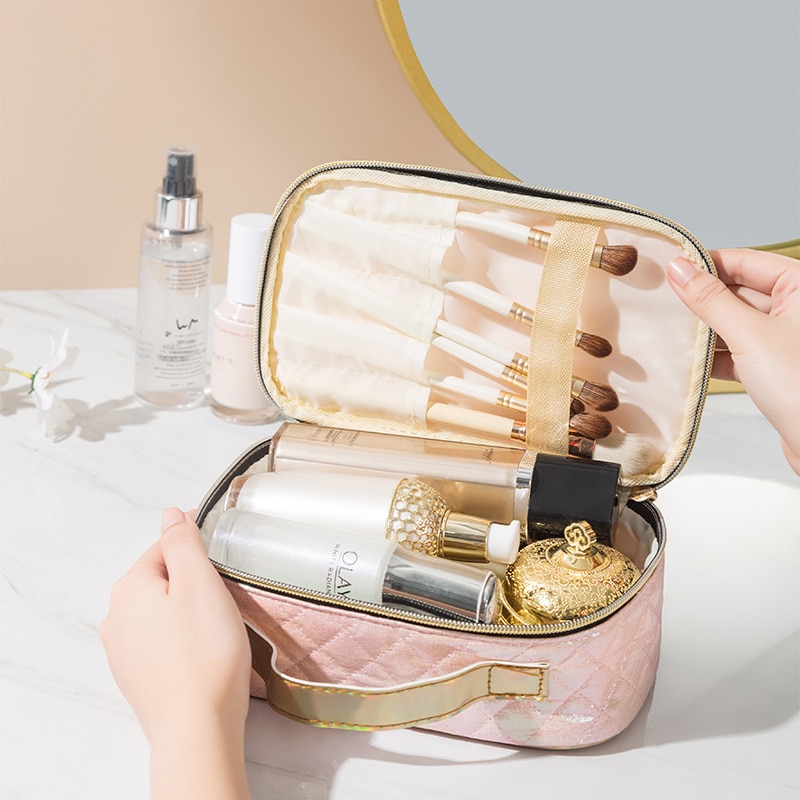 Leather Cosmetic Case Storage Organizer