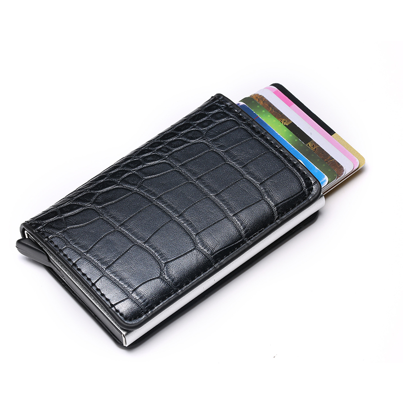 Leather Credit Card Holder Portable Case