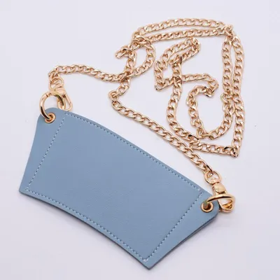 Leather Cup Sleeve with Metal Chain Sling