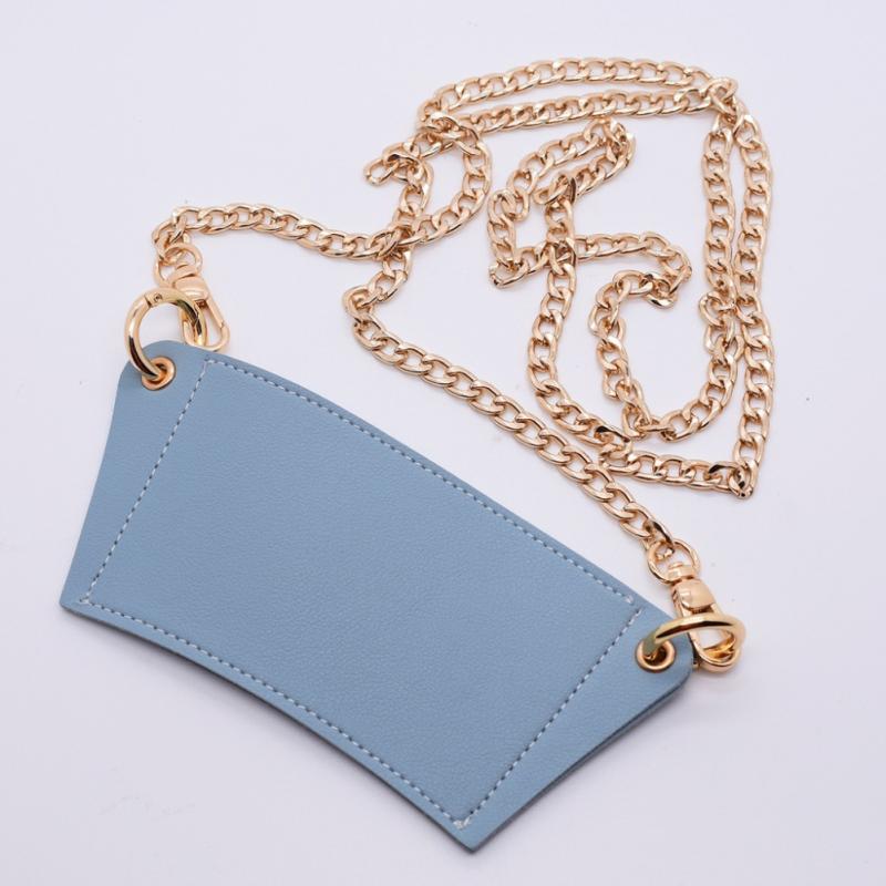 Leather Cup Sleeve with Metal Chain Sling