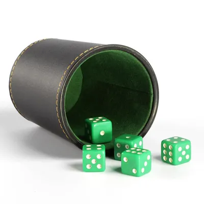 Leather Dice Cup with 5 Dice Leather Dice Cup with 5 Dice
