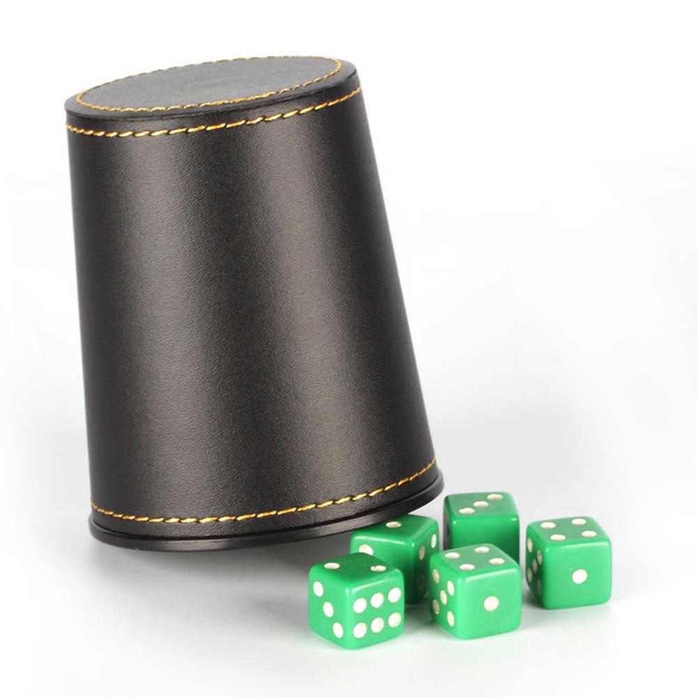 Leather Dice Cup with 5 Dice Leather Dice Cup with 5 Dice