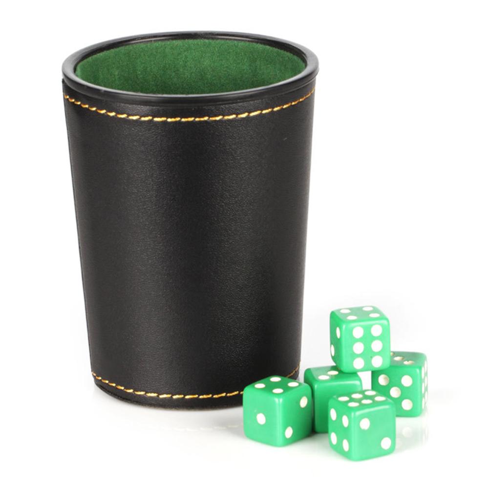 Leather Dice Cup with 5 Dice Leather Dice Cup with 5 Dice