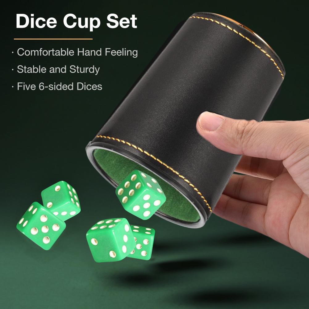 Leather Dice Cup with 5 Dice Leather Dice Cup with 5 Dice