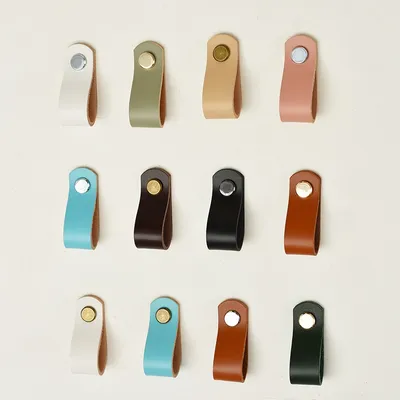 Leather Drawer Pulls Cabinet Handle